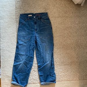 Pilcro ultra high-rise cropped wide leg jeans